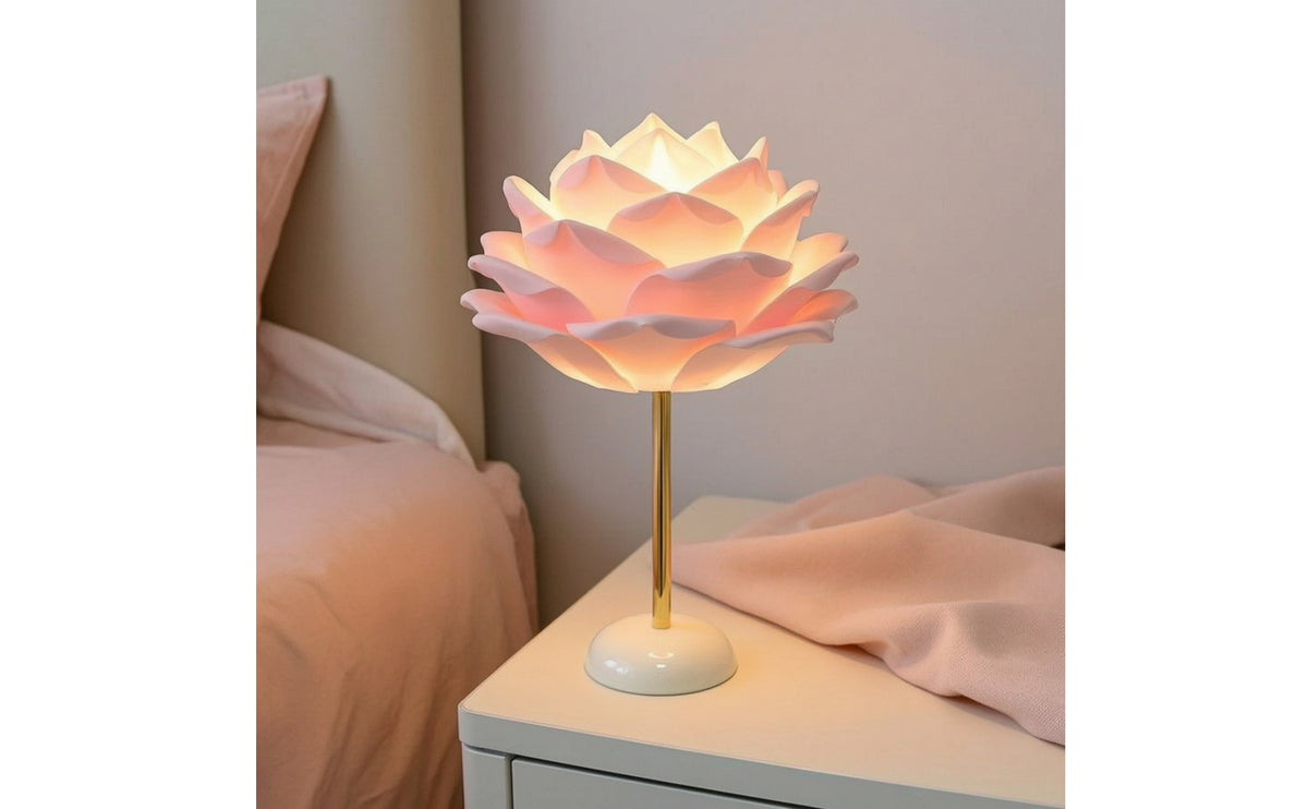 Decorative Rose Lamp Sculptural Flower Lamp Romantic Night Light Ambient for Bedroom, Nightstand, Reading Corner