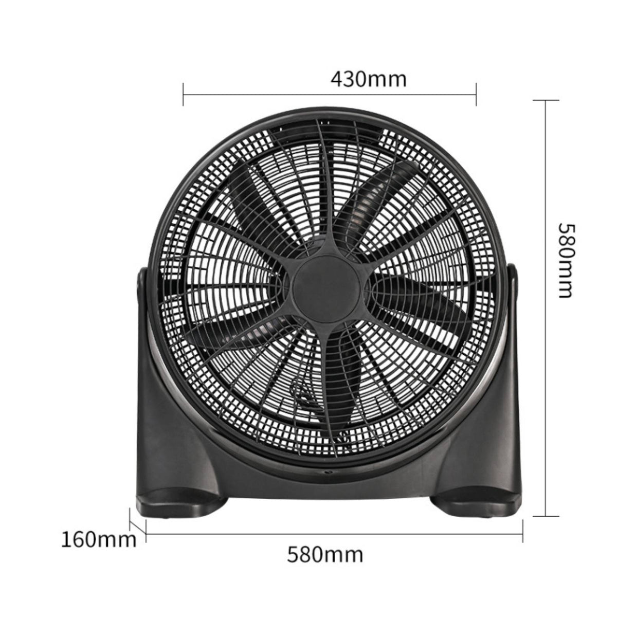 3-Speed Settings Freestanding Desk Fan Adjustable Tilt Tabletop Fan Button Control Household Appliance Wide Base