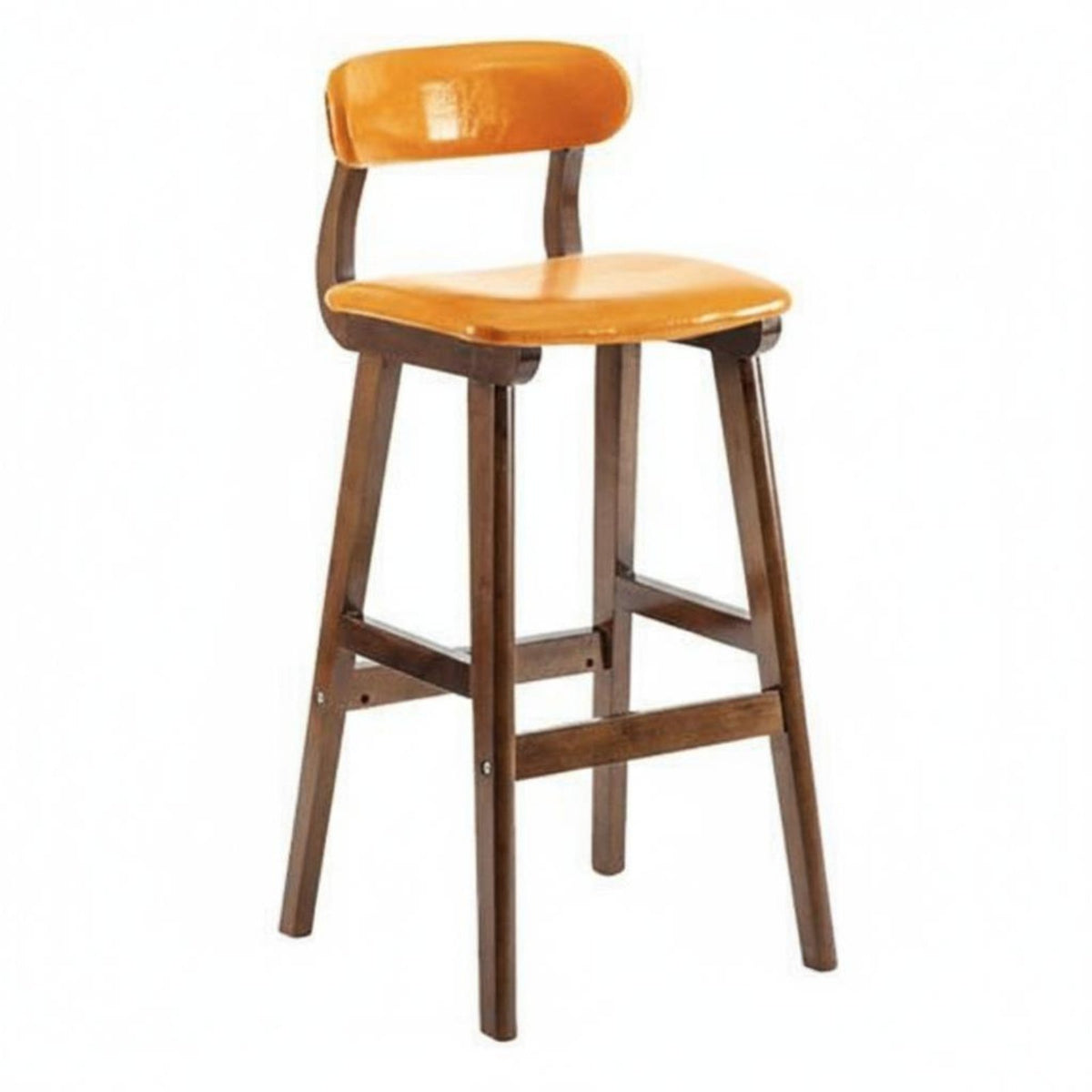 Bar Stool with spine supportrest Western design Counter Chair Wide Stable Base for Cafe