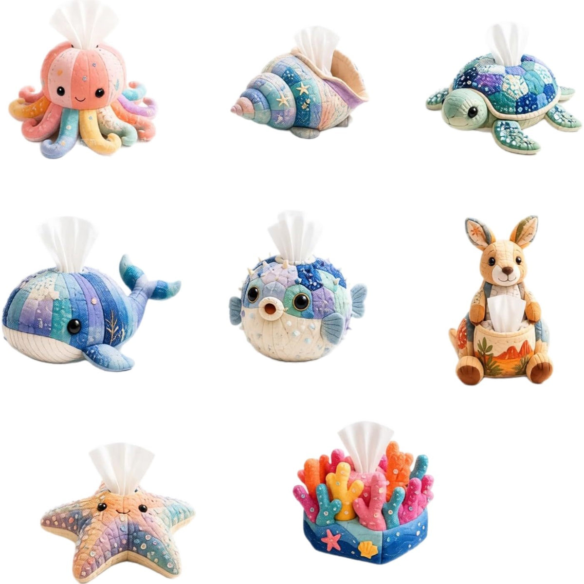 Patchwork Animal Tissue Box DIY Kit