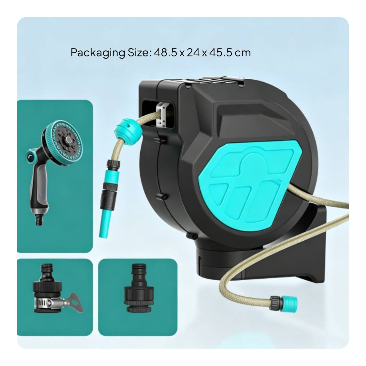 Automatic Rewind Hose Reel Easy to Use Retractable Hose Reel Any Length Lock