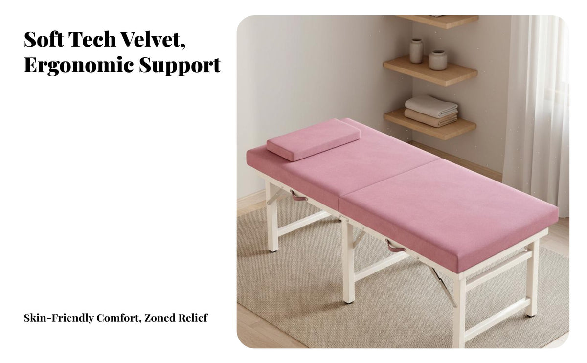 Multi-Functional Foldable Massage Table High-Density Foam Folding Massage Bed Lightweight Portable Beauty Bed Breathing Face Hole for Beauticians, Estheticians, Mobile Therapists, Medical Center, Travel