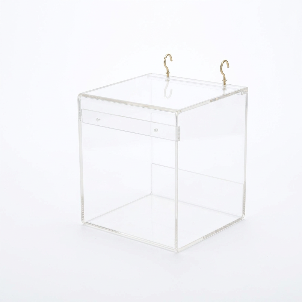 Bird Bath Box with Hooks, Transparent Acrylic Bird Bath Tub for Cage, Parrot Bath Box for Pet Bathing, Bird Cage Supplies Par