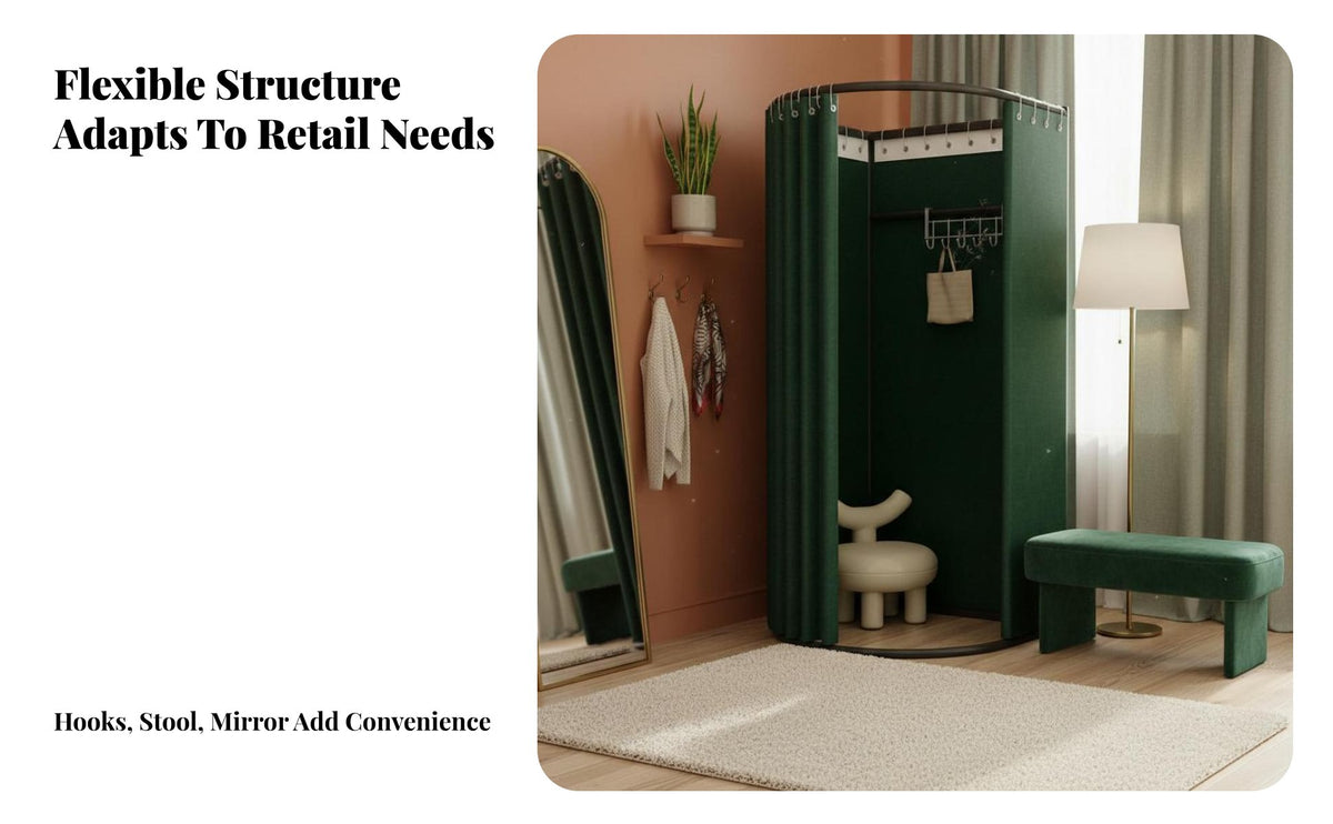 Easy Assembly Portable Fitting Room Long-Lasting Mobile Changing Booth Heavy Duty Frame Freestanding Dressing Room Spacious Interior for Clothing Shop Owners, Event Organizers, Shopping Malls, Trade Shows, Outdoor Markets, Photo Studio