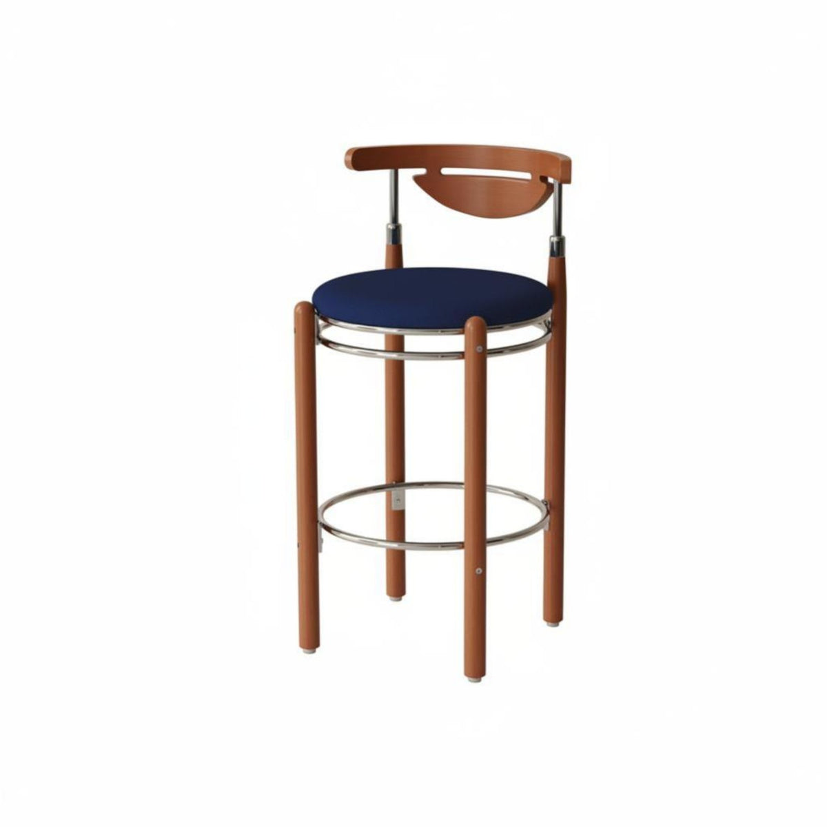 Molded Shell Pedestal Stool Integrated Footrest Bar Chair shapeed Seat for Pub