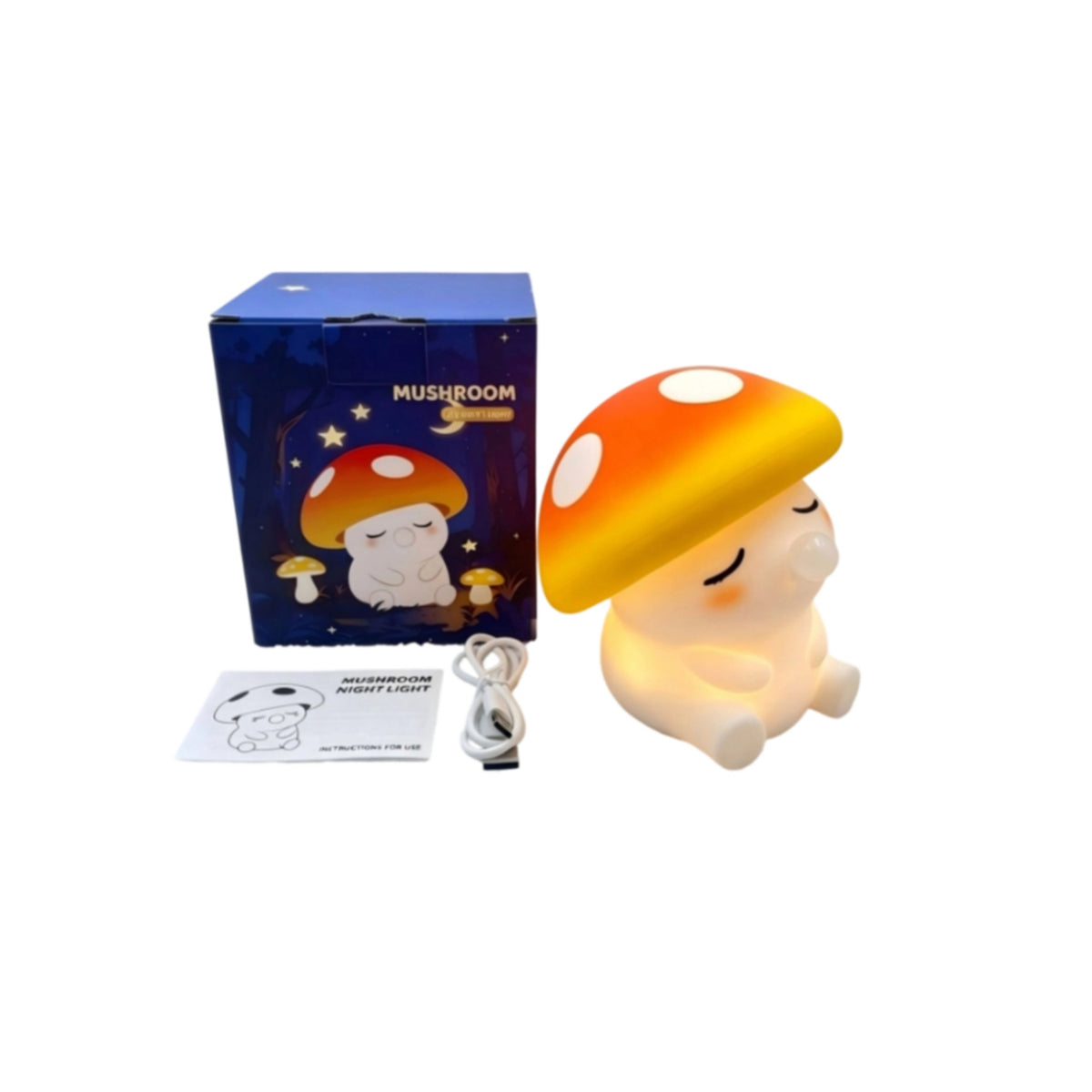 Rechargeable Silicone Fungus Lamp Soft Fungus Night Light Cute Character Night Light Squeezable for Toddlers