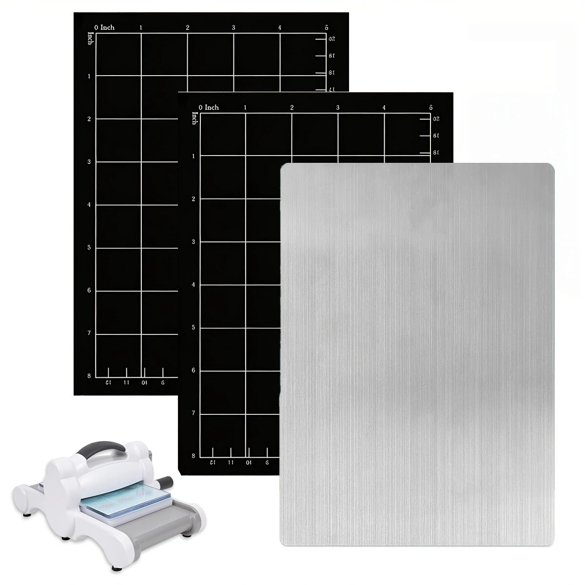 3-Piece Magnetic Grid Cutting Pad Set, Stainless Steel, for Die Cutting and Embossing