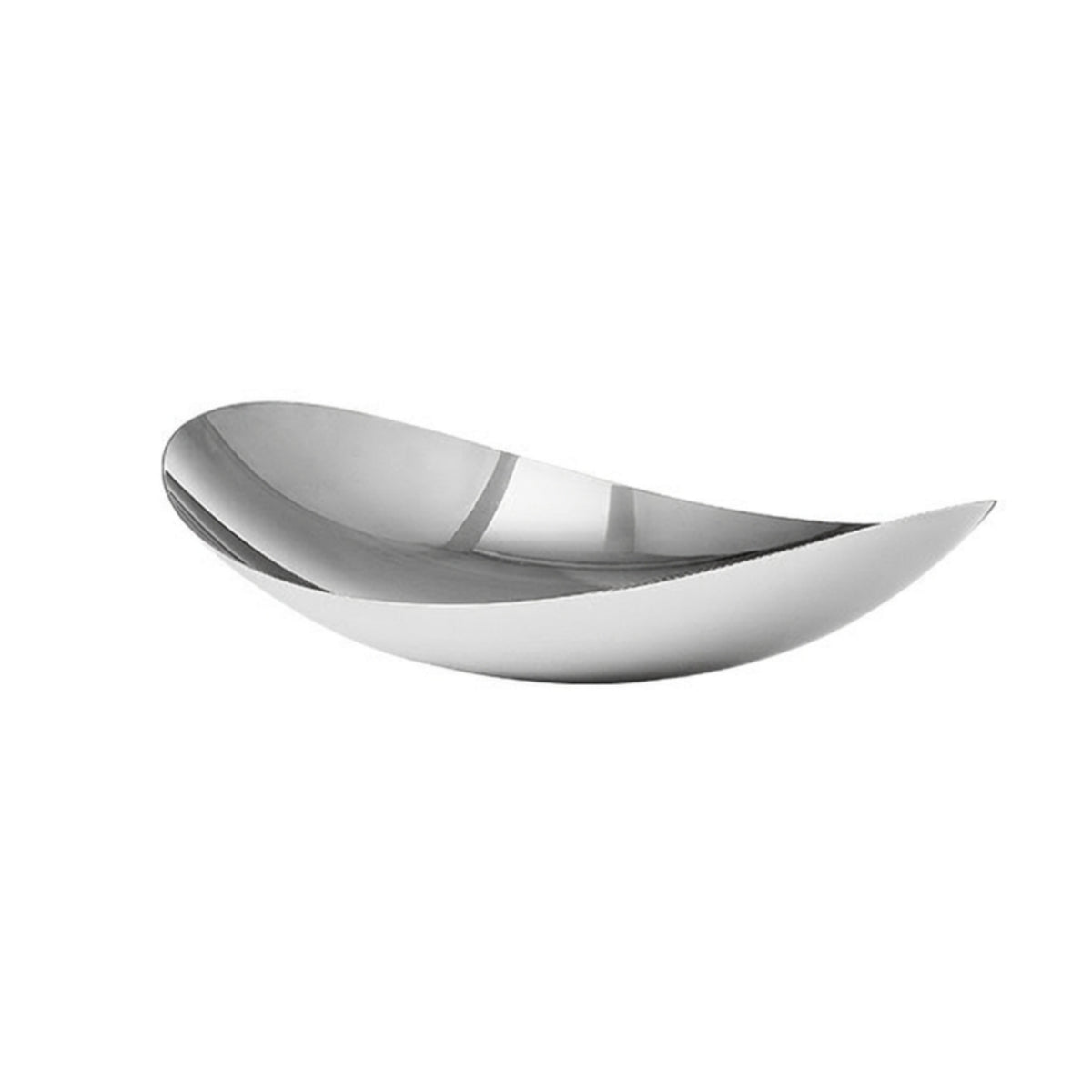 Stainless Steel Fruit Bowl Polished Boat-Shaped Bowl Oval for Dining Table