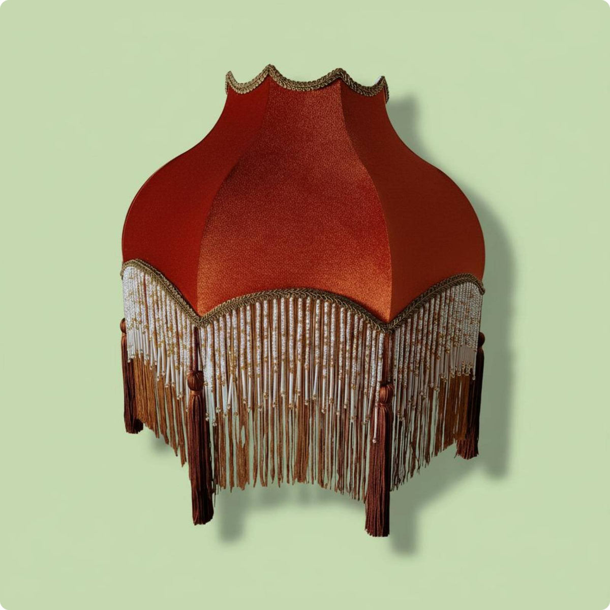 Floor Lamp Shade French Country Design Velvet Lampshade Beaded Trim for Study