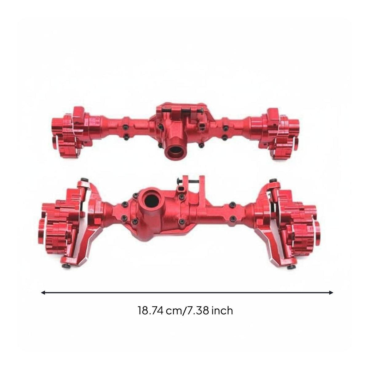 1/10 scale RC Car Aluminum Front and Rear Axle Set CNC Aluminum Differential Housing for Outdoor Adventure, Competition