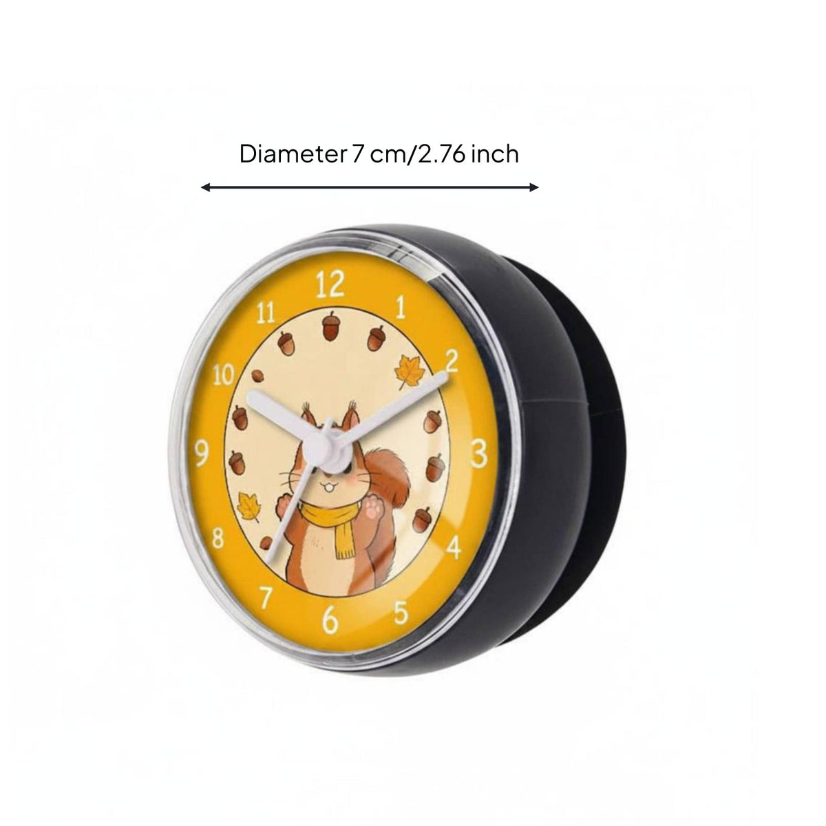 Cartoon Squirrel Clock Compact Size Waterproof Bathroom Clock Battery Powered
