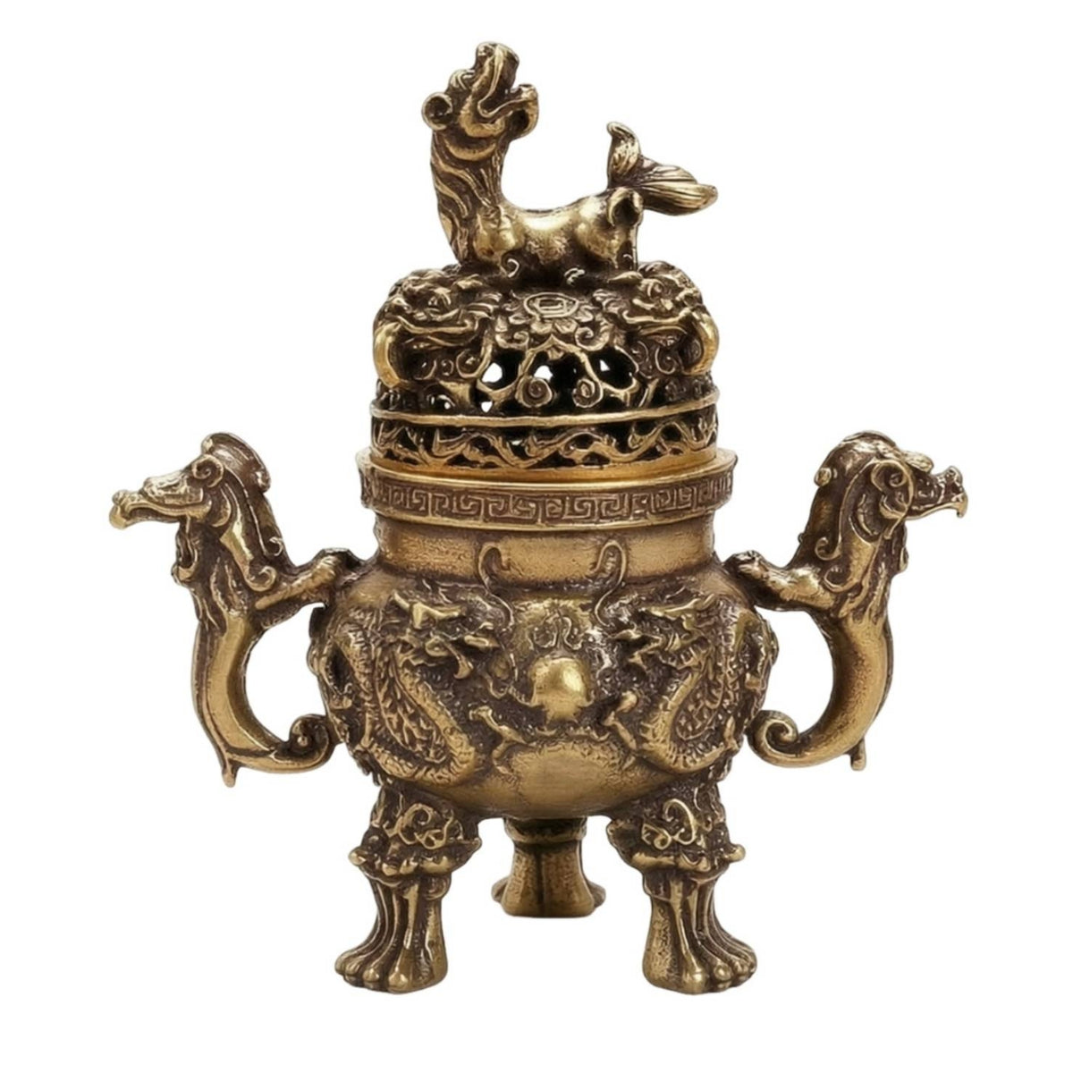 Dragon Fragrance Burner Decorative Kettle Censer Artfully Crafted for Altar