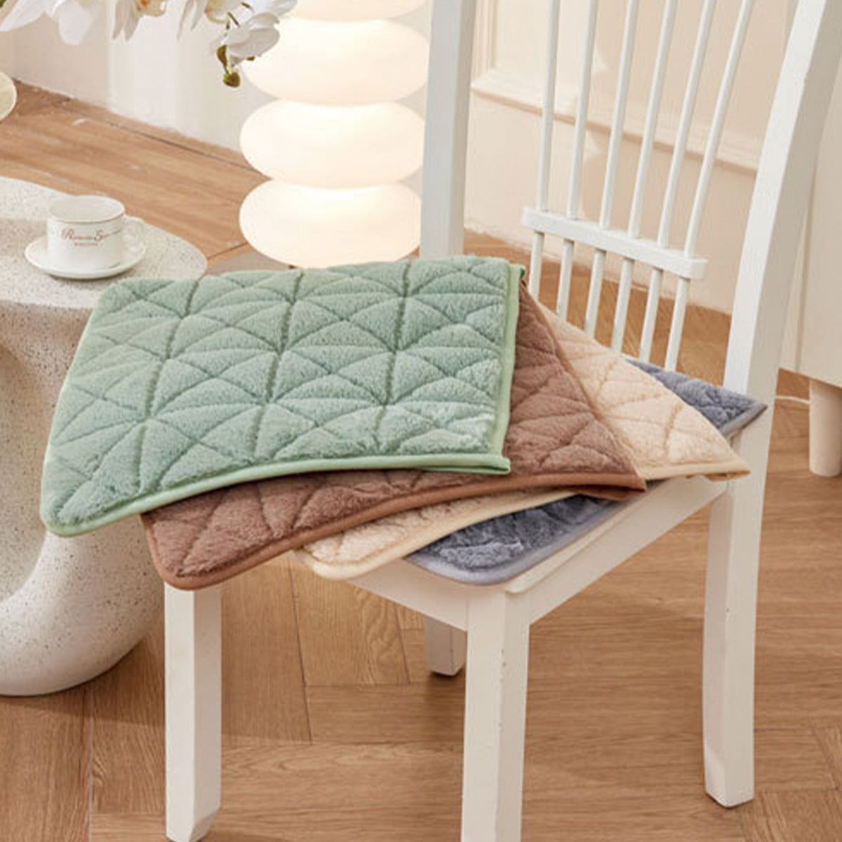 Plush Trapezoid Chair Seat Cushion, Thickened Seat Pad for Dining, Office, and Car Use