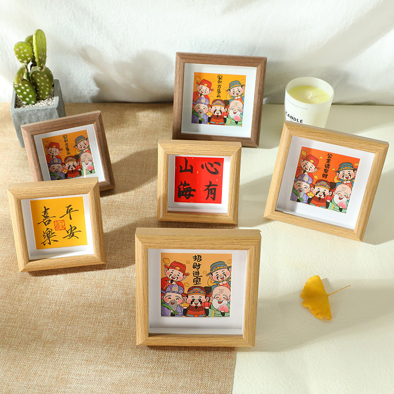 Hollow New Chinese Style Wooden Photo Frame for Home Decor
