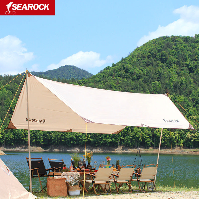 Portable Outdoor Camping Tarp Sun Shelter for Picnics and Road Trips, Waterproof and Sun-proof