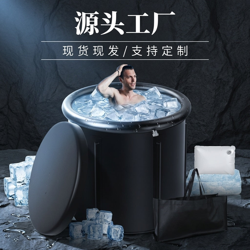 Foldable Portable Ice Bath Tub for Athletes, Hot and Cold Dual-Use Inflatable Bathtub