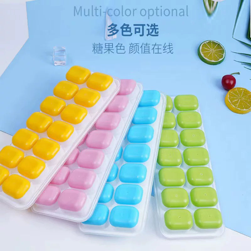Silicone Ice Cube Tray with Lid and Storage Box, Food-Grade Quick-Freeze Ice Maker for Home Use