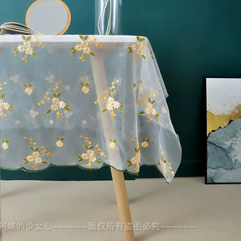 Lace Tulle Dust Cover for TV or Table, Luxury Style