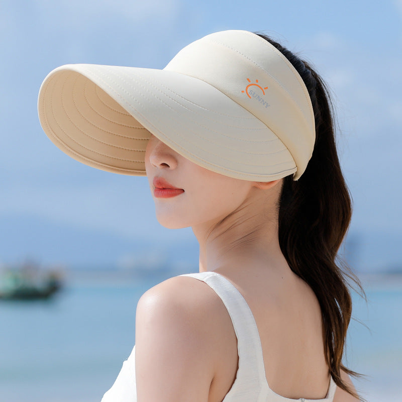 Women's Korean Style Sun Visor Hat for Outdoor Sports and Sun Protection