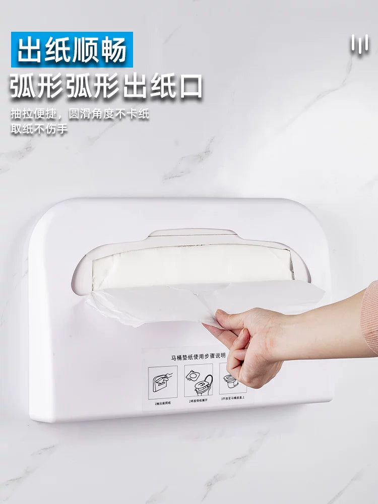 Disposable Toilet Seat Cover Dispenser for Public Restrooms, Wall Mount or Countertop Tissue Holder