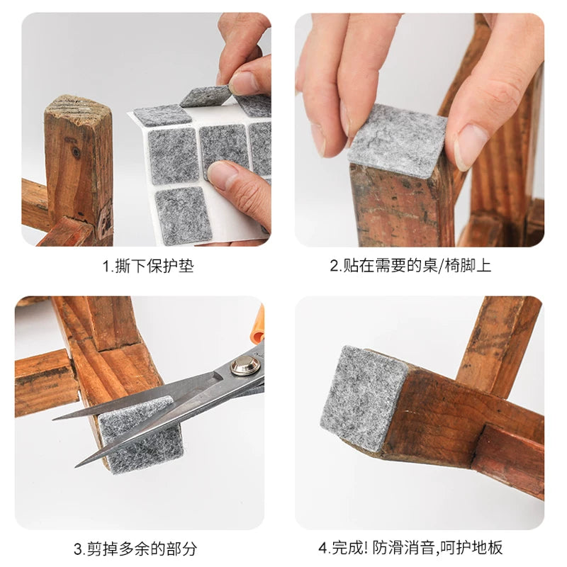 Furniture Felt Pads for Floor Protection - Self-Adhesive Anti-Scratch Chair Leg Glides