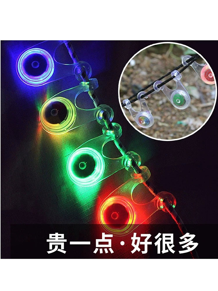LED Camping Tent Rope Warning Lights - Outdoor Safety Signal & Decorative Lanterns for Cycling & Canopy