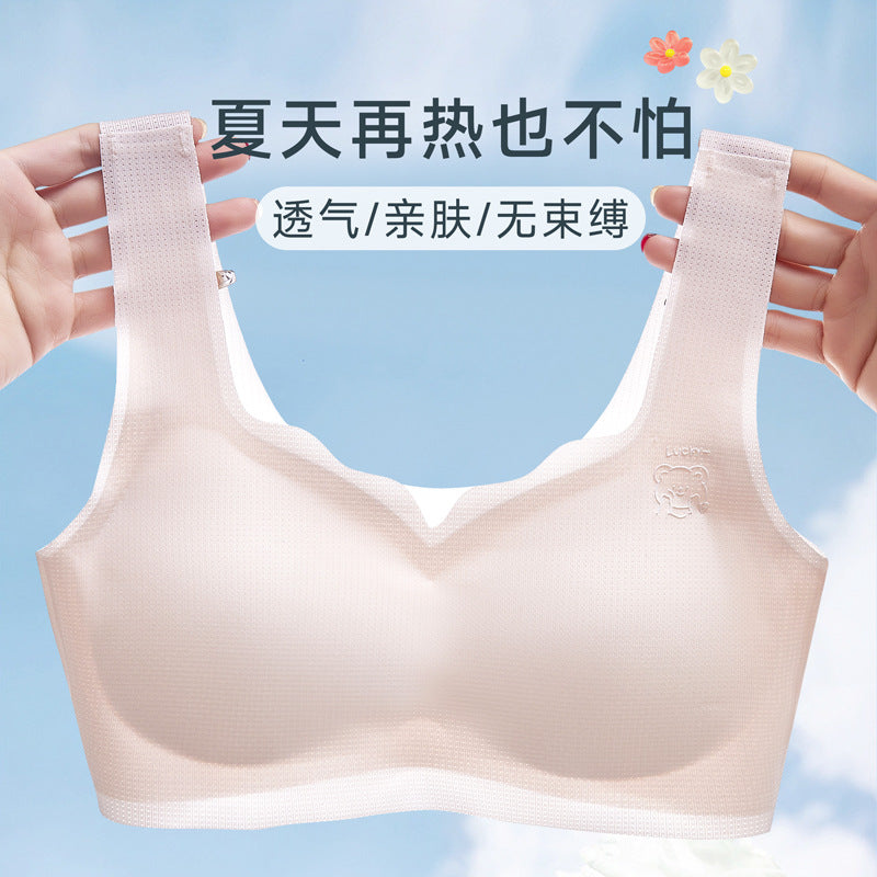 Girls' Seamless Training Bra for Teens and Pre-Teens, Breathable Thin Fixed Vest Style