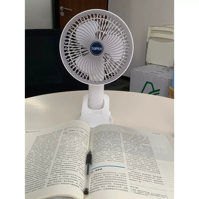 Clip-on Mini Fan Portable Handheld USB Rechargeable for Home Office Dormitory Desk Wall Mount