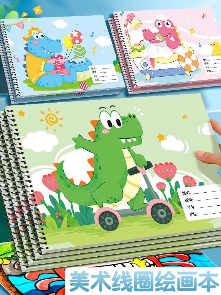 A4 Thickened Sketchbook for Beginners, Art Drawing Book for Primary School Students, Blank Art Album for Painting and Coloring