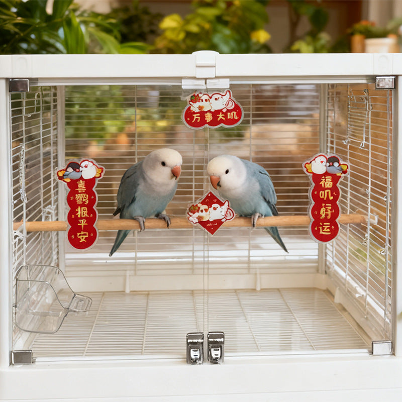 Acrylic Parrot Chinese New Year Couplets for Cages - Spring Festival Decorations
