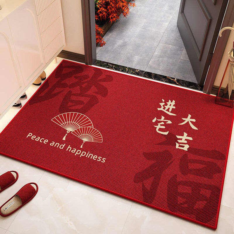 New Chinese Style Entrance Doormat Wear-Resistant Crystal Velvet Non-Slip Floor Mat for Entryway