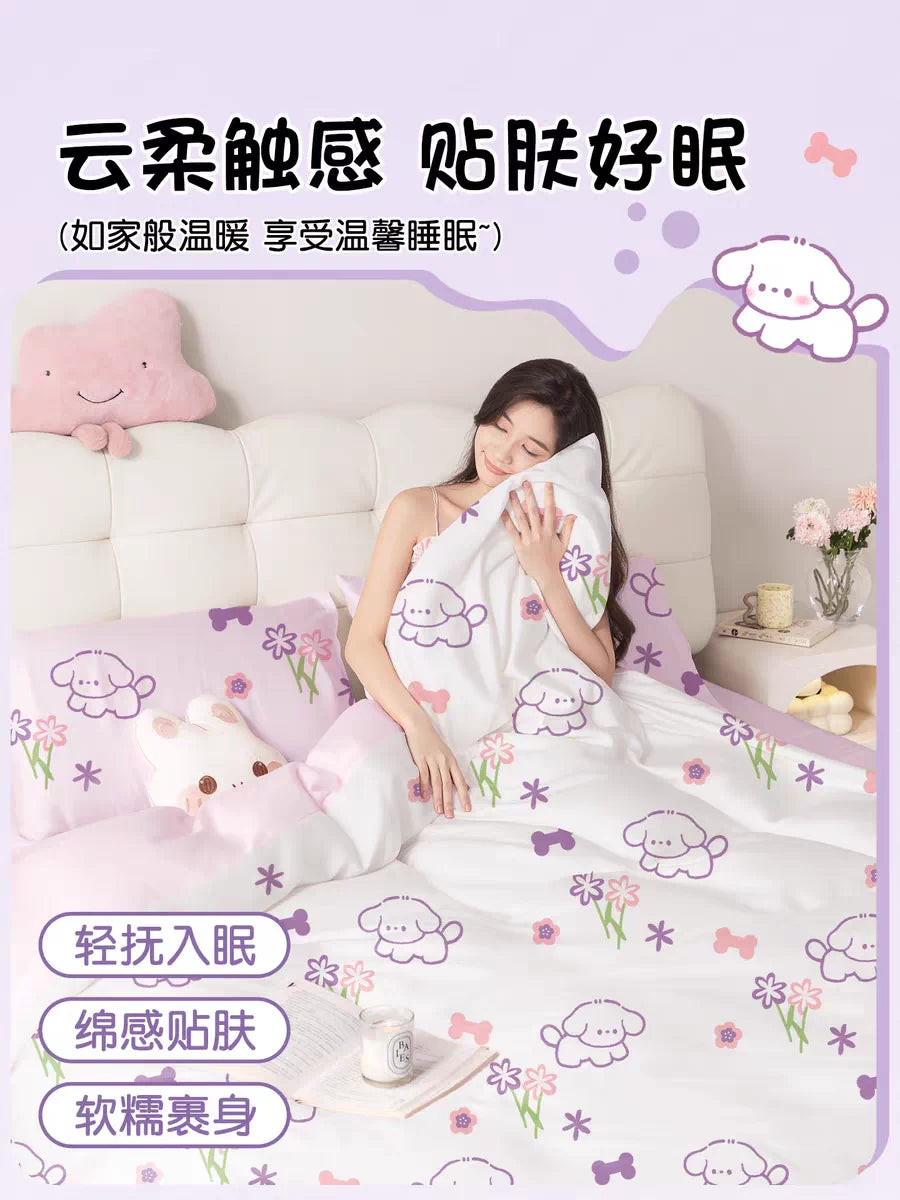 Disposable 4-Piece Bedding Set: Thickened Bed Sheet, Duvet Cover, Pillowcase, and Anti-Dirt Fitted Sheet for Travel, Business Trips, Hotel Use