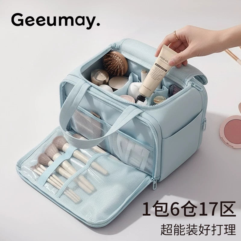 Large Capacity Portable Hanging Toiletry Bag with Compartments for Travel