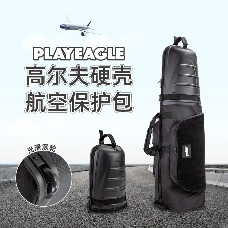 PlayEagle Hard Shell Golf Travel Bag with Wheels for Air Transport