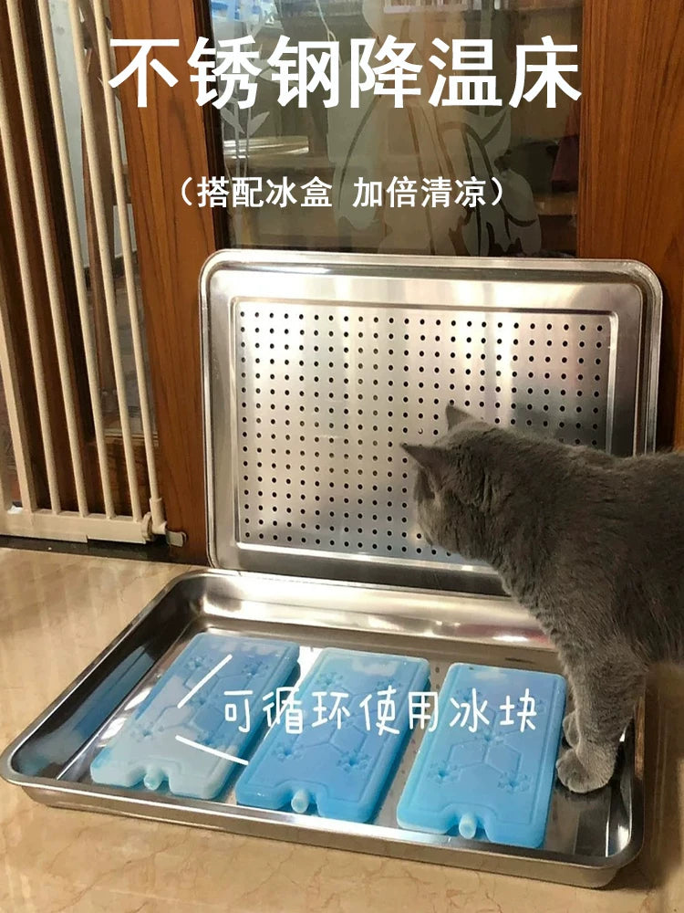 Pet Cooling Bed with Ice Pack for Cats, Dogs, Hamsters, Rabbits, Chinchillas