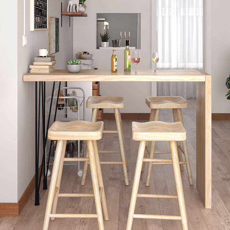 Solid Wood Home Bar Table Dining Table Combo Living Room Partition Small Apartment Wall-leaning High Table