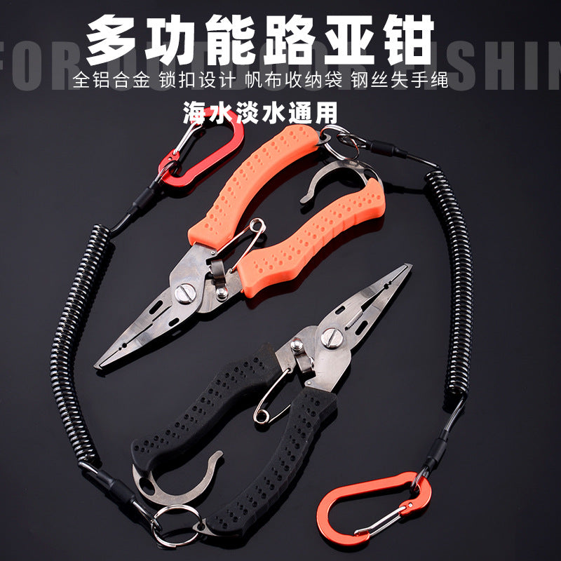 Brand Lure Pliers, Multifunctional Stainless Steel Fishing Pliers, Bent Nose PE Fishing Line Pliers, Fishing Tool
