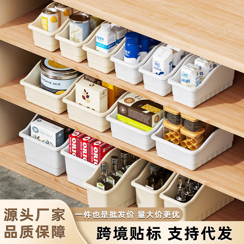 Temu Slanted Opening Storage Bins with Wheels for Cabinet Pantry Organization