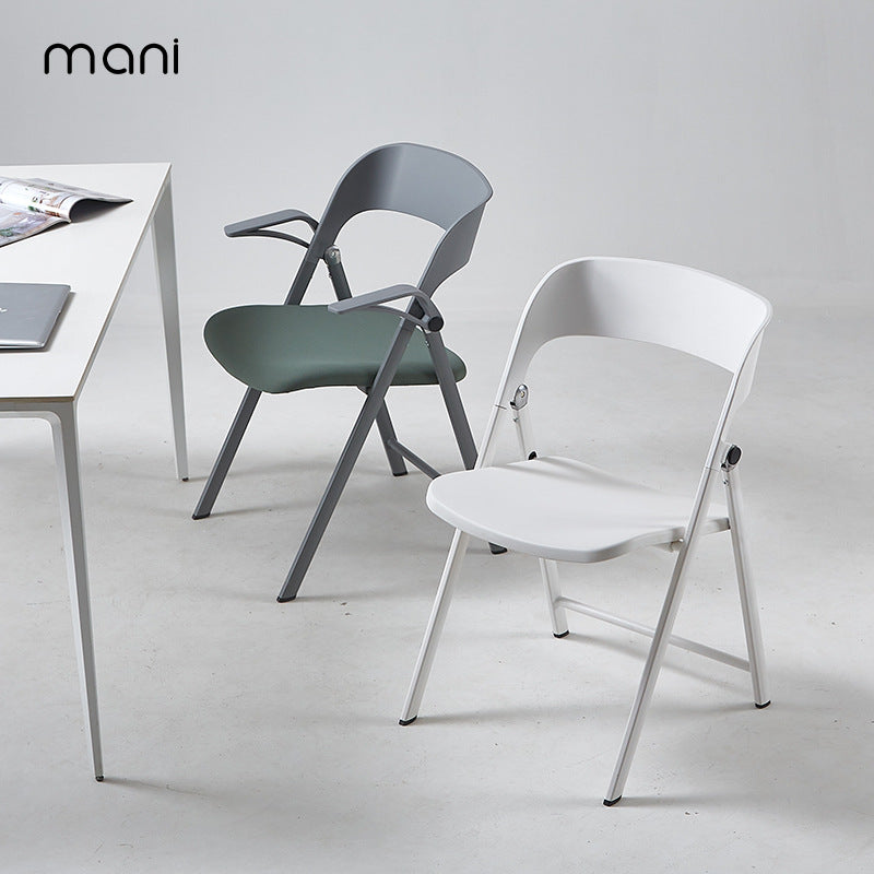 Foldable Portable Plastic Chair with Backrest for Home Office Training and Outdoor Use