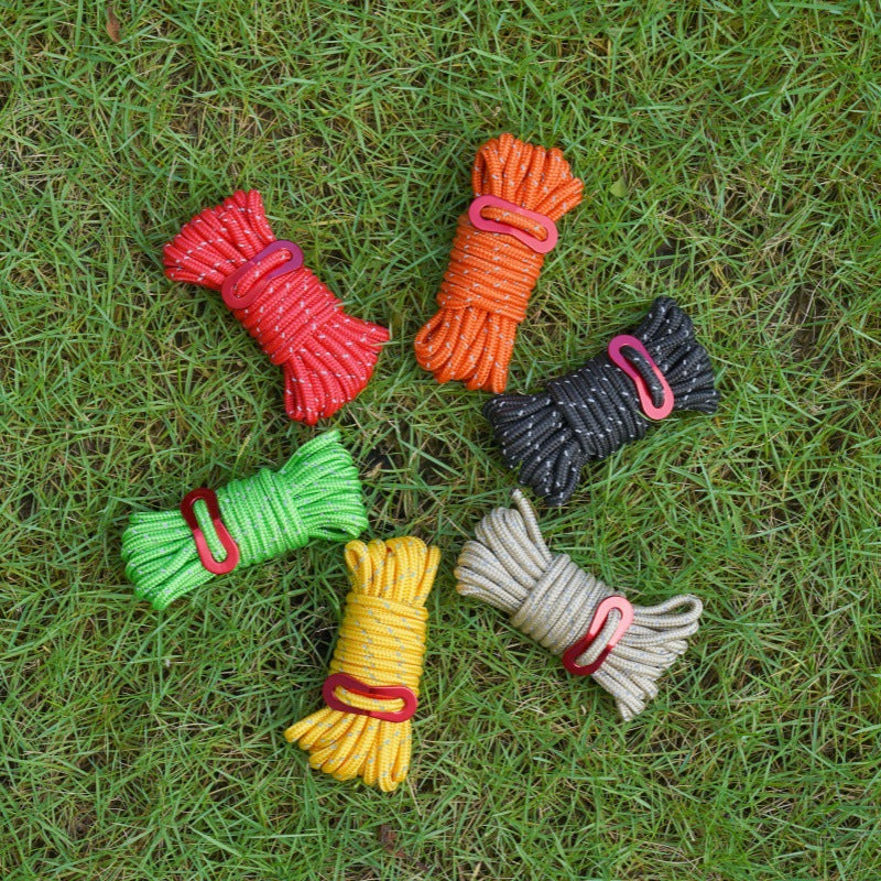Reflective 5mm Guy Rope for Camping Tents and Tarps, Heavy-Duty Outdoor Windproof Paracord