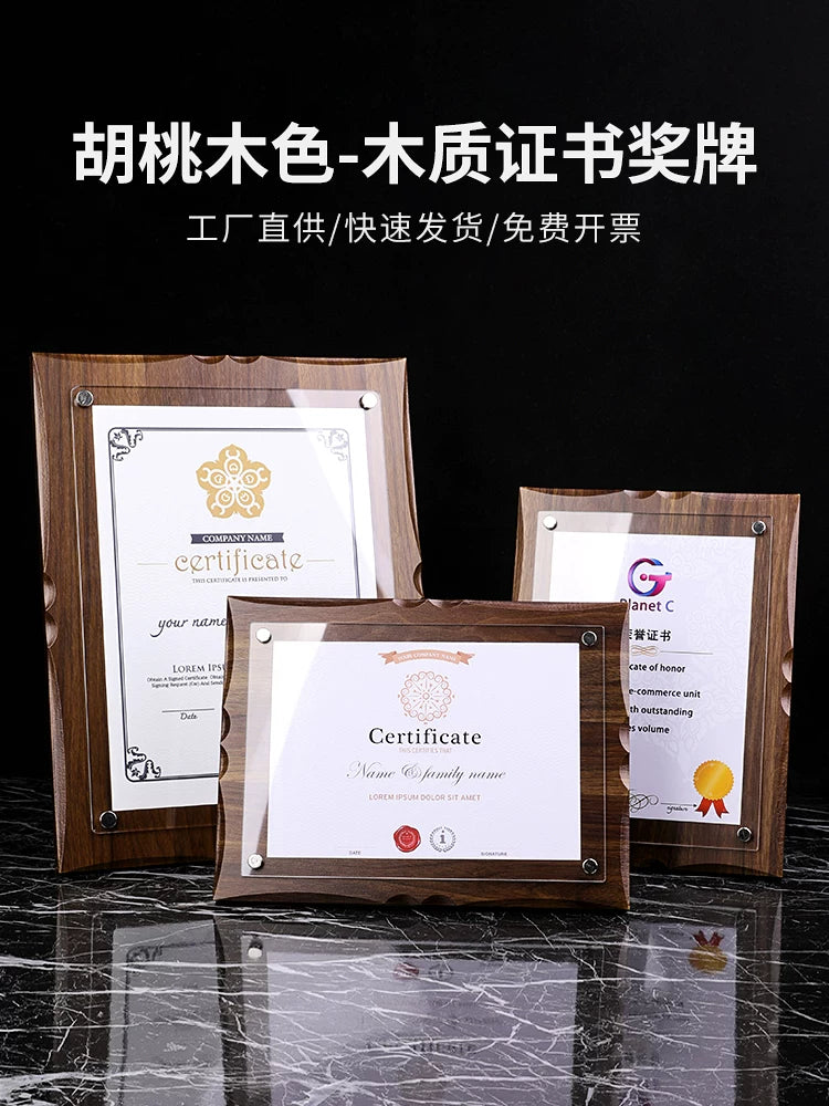 Acrylic Certificate Frame A3 A4 A5 for Awards Diplomas Photos Wall or Tabletop Display
