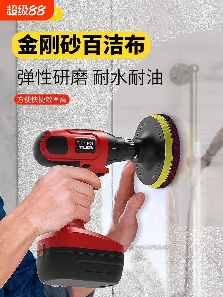 Scouring Pad Drill Brush Attachment Kit for Floor Tile Car Polishing and Kitchen Cleaning