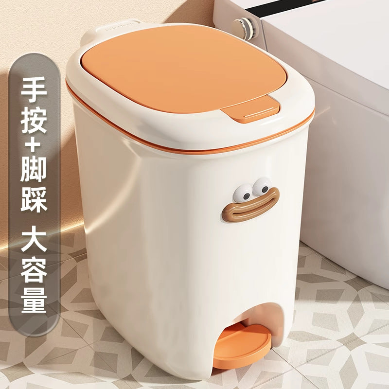 Dual-Opening Pedal Trash Can with Press-Top Lid for Home and Office