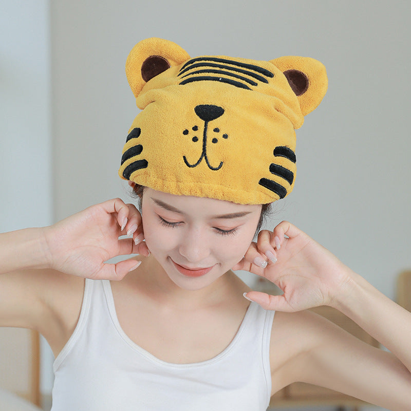 Quick Dry Hair Towel Cap for Kids and Adults, Absorbent Microfiber with Cute Animal Designs