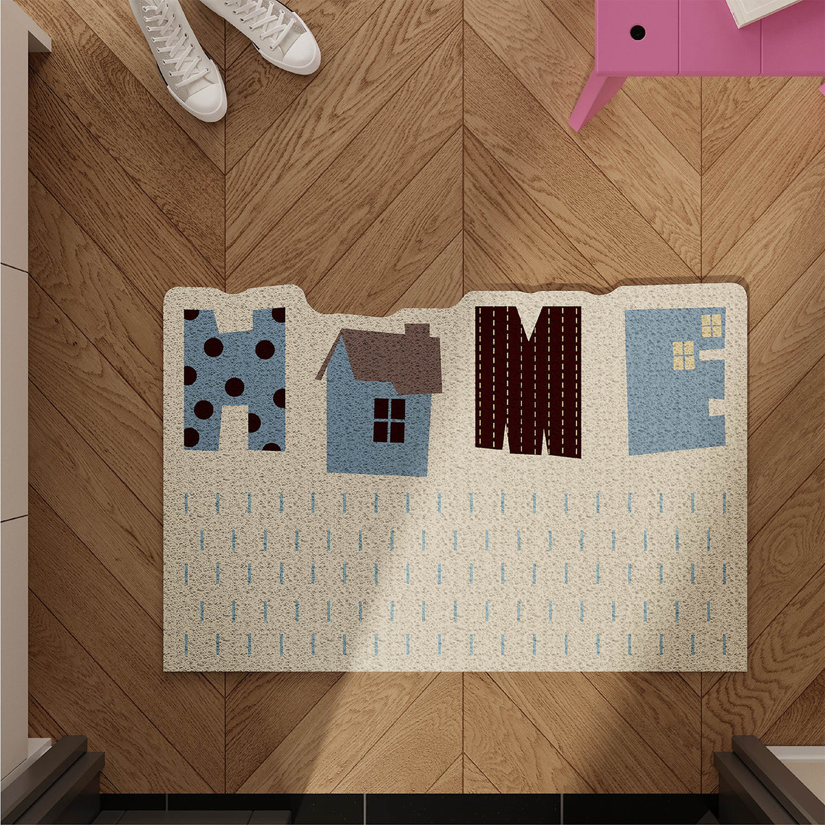 Korean Style PVC Loop Pile Entrance Mat for Entryway and Hallway - Non-Slip and Easy to Clean