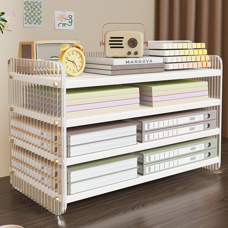 Acrylic Desktop File Organizer with Dividers for Books and Documents