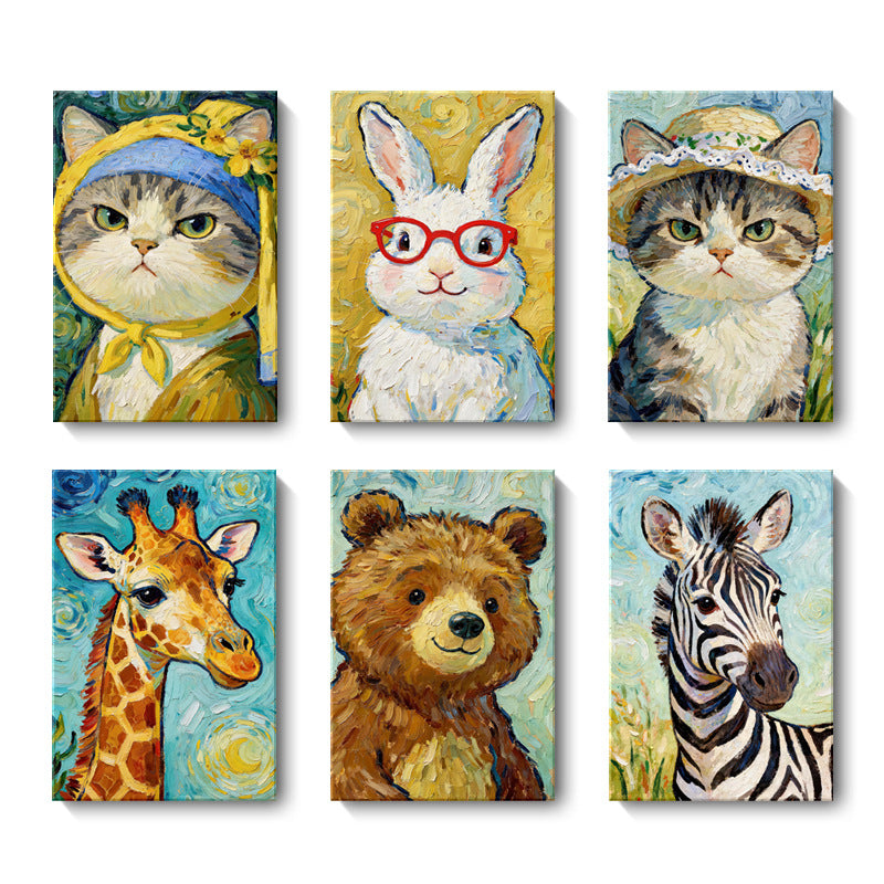 Van Gogh Style Animal Art Prints for Kids' Room Decor