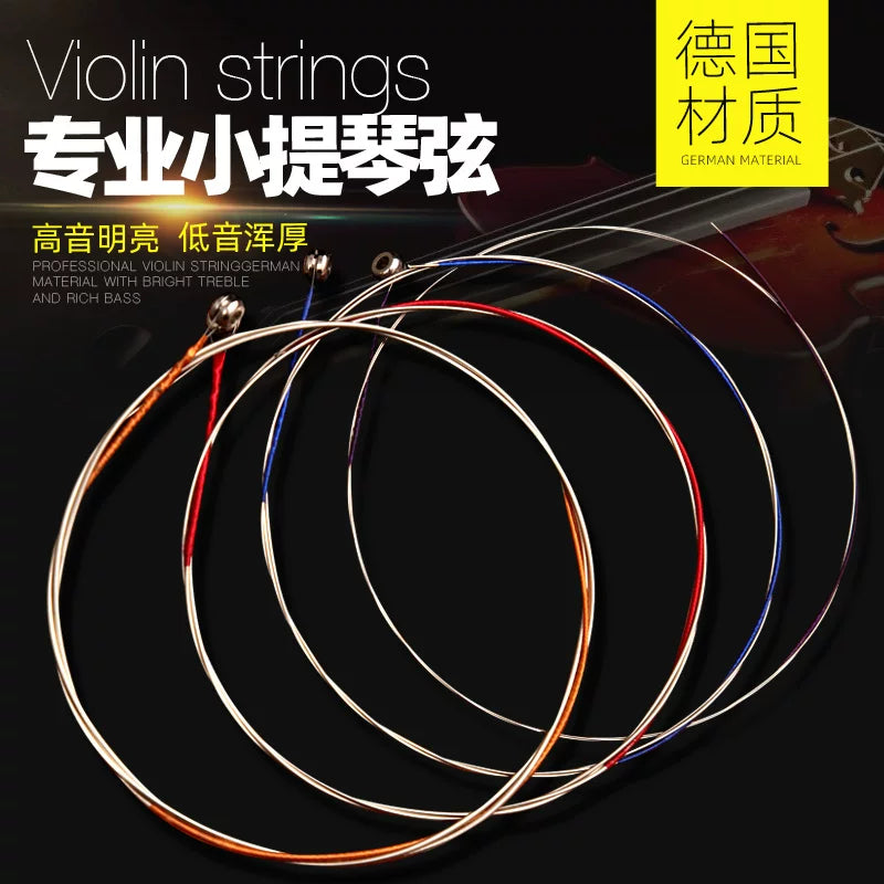 Professional Violin Strings Set for Beginners and Advanced Players, Durable Replacement Strings for 1/2, 3/4, 4/4 Violins