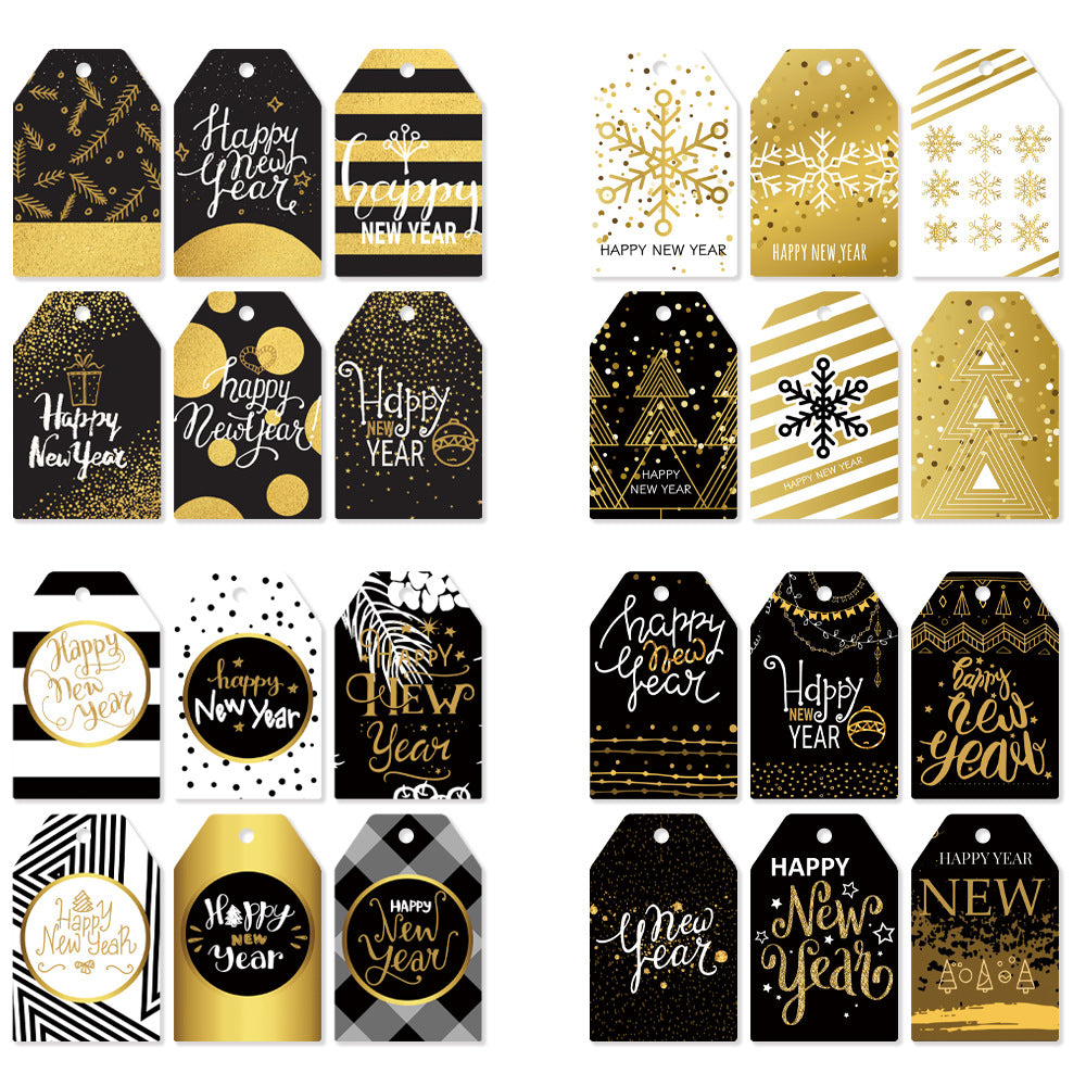 Happy New Year Gift Tags Bookmarks Party Decorations (60 Pcs)