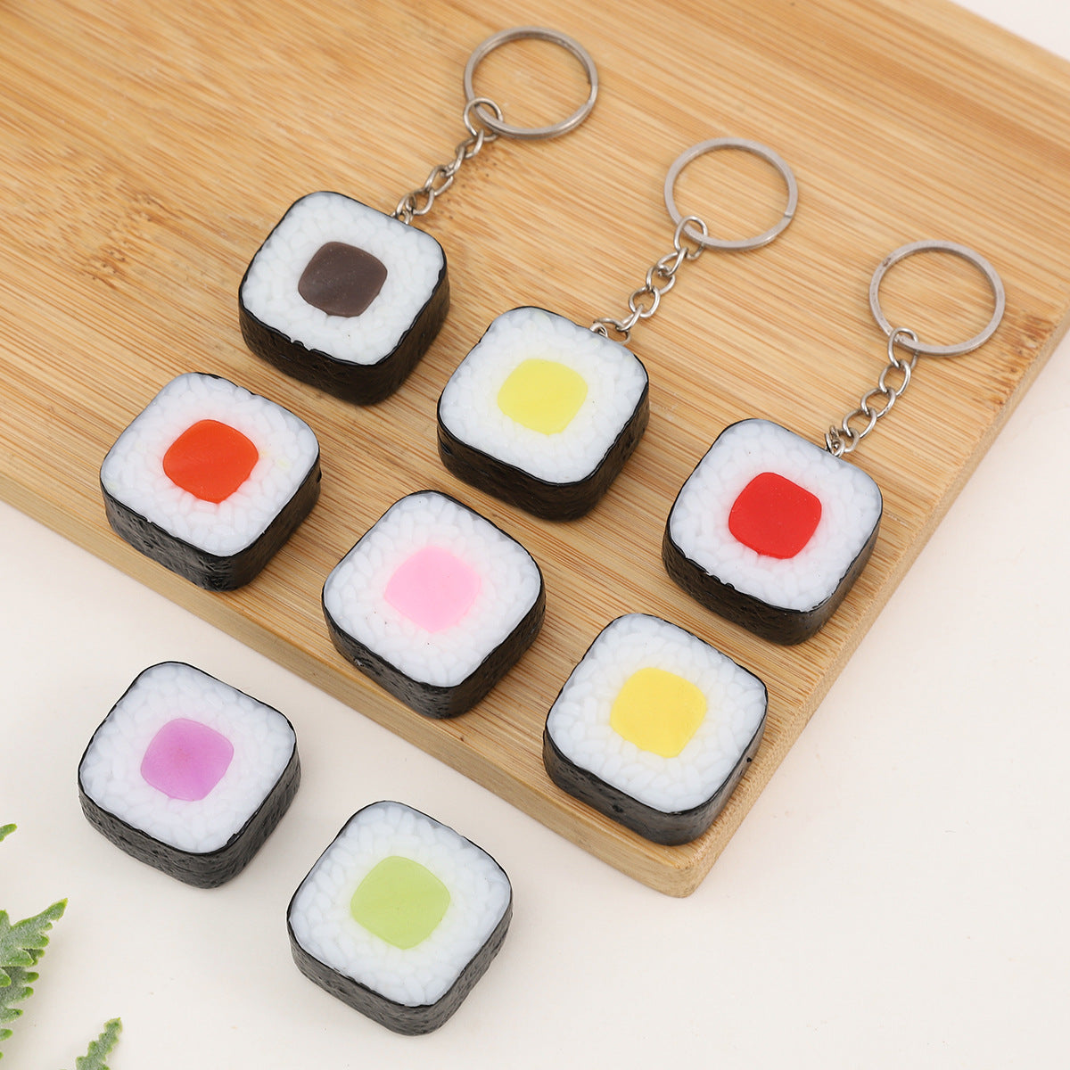 Japanese Style Simulation Food Onigiri Sushi Model Keychain Pendant